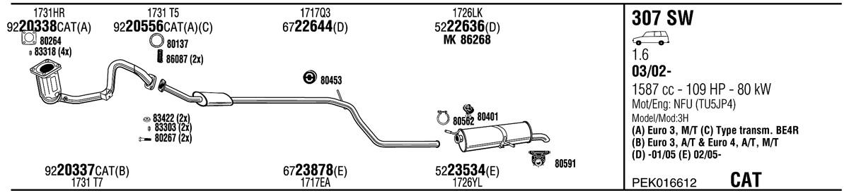 Walker PEK016612 Muffler assy PEK016612