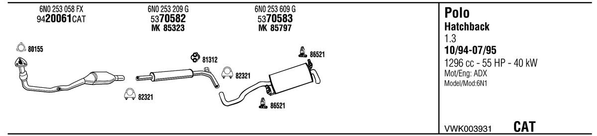 Walker VWK003931 Muffler assy VWK003931