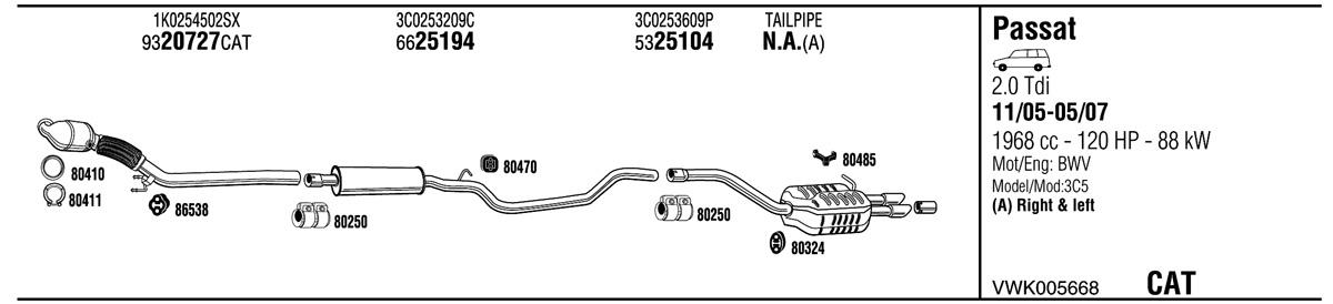 Walker VWK005668 Muffler assy VWK005668