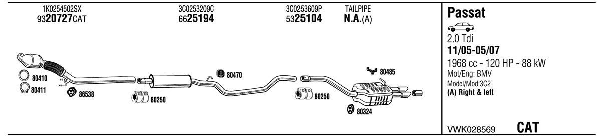 Walker VWK028569 Muffler assy VWK028569