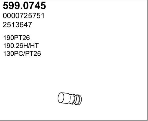 Asso 599.0745 Fitting kit for silencer 5990745