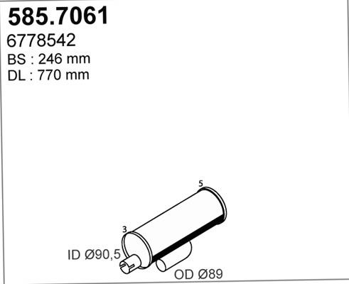 Asso 585.7061 Middle-/End Silencer 5857061