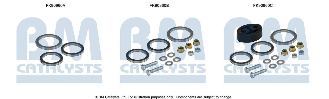 BM Catalysts FK90960 Mounting Kit, catalytic converter FK90960