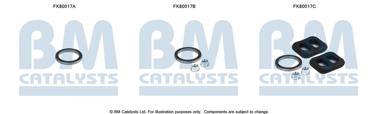 BM Catalysts FK80017 Mounting Kit, catalytic converter FK80017
