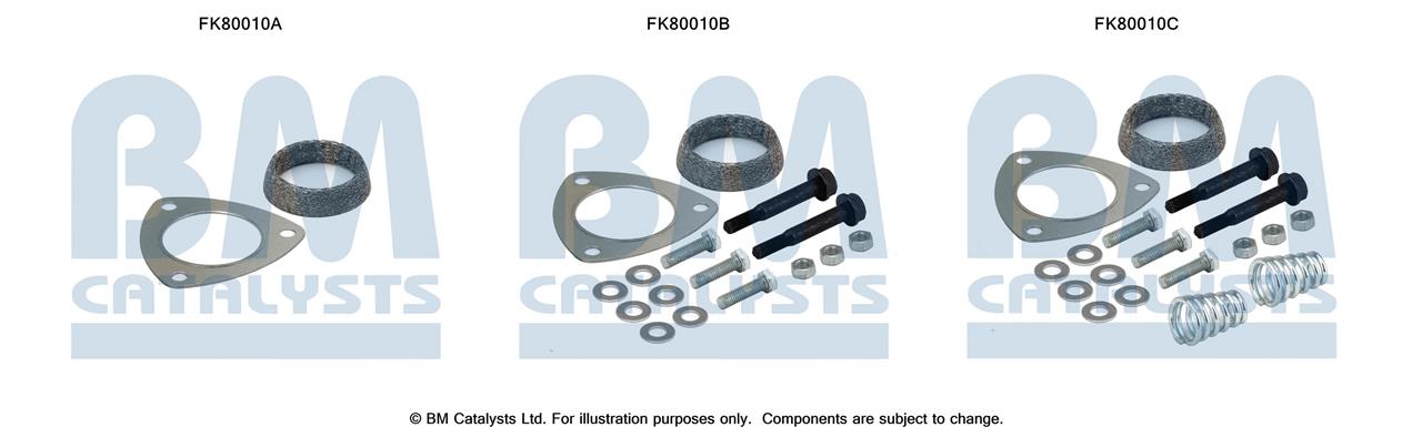 BM Catalysts FK80010 Mounting Kit, catalytic converter FK80010