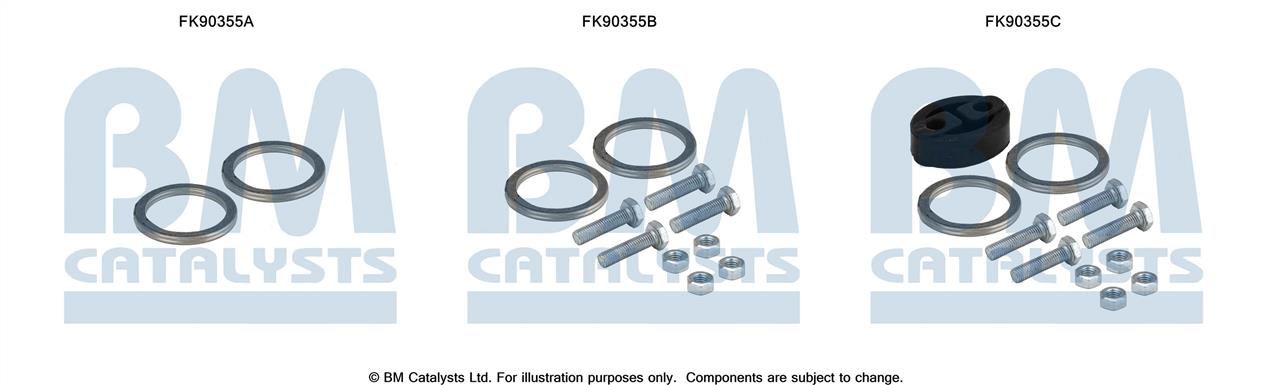 BM Catalysts FK90355 Mounting Kit, catalytic converter FK90355