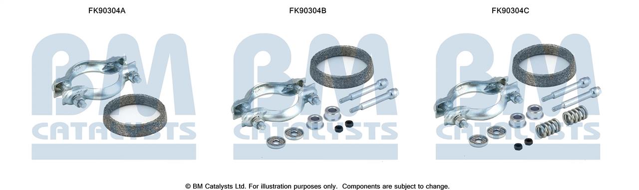 BM Catalysts FK90304 Mounting Kit, catalytic converter FK90304