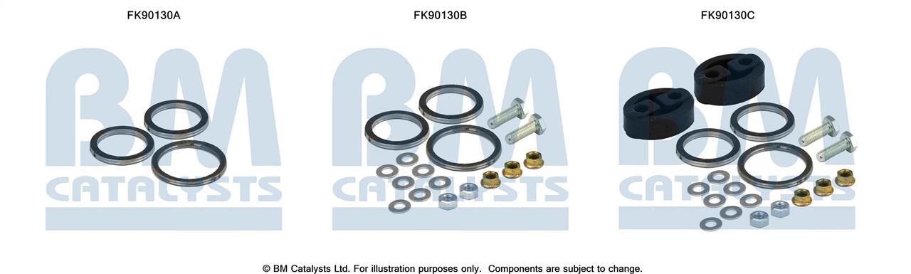 BM Catalysts FK90130 Mounting Kit, catalytic converter FK90130