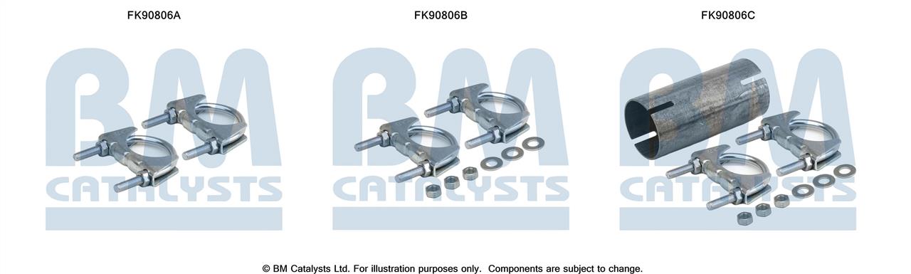 BM Catalysts FK90806 Mounting Kit, catalytic converter FK90806
