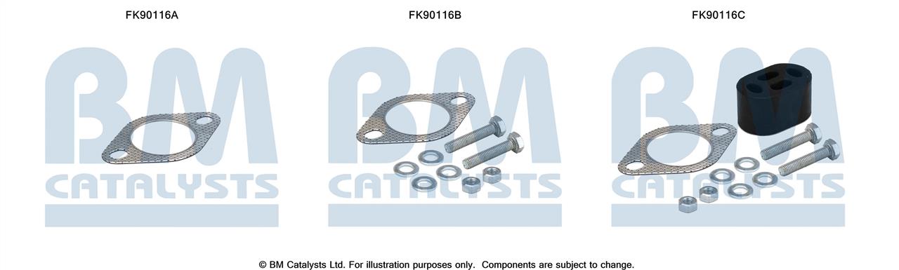BM Catalysts FK90116 Mounting Kit, catalytic converter FK90116