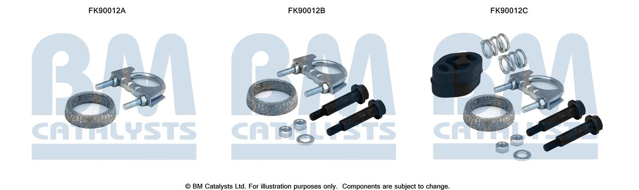 BM Catalysts FK90012 Mounting Kit, catalytic converter FK90012