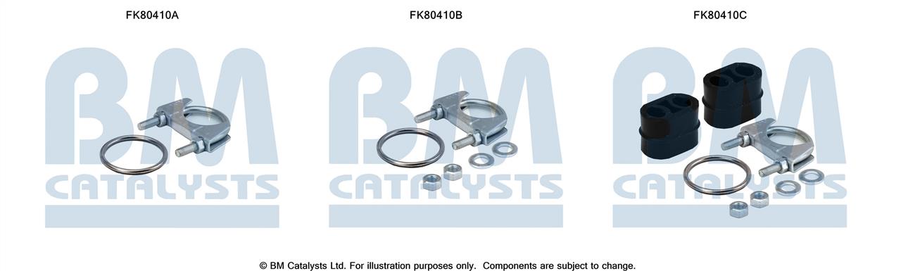 BM Catalysts FK80410 Mounting Kit, catalytic converter FK80410