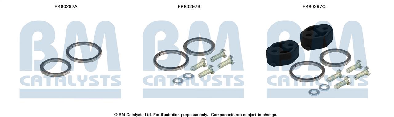 BM Catalysts FK80297 Mounting Kit, catalytic converter FK80297