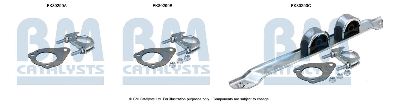 BM Catalysts FK80290 Mounting Kit, catalytic converter FK80290