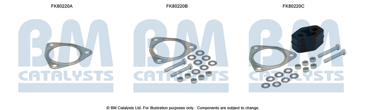 BM Catalysts FK80220 Mounting Kit, catalytic converter FK80220