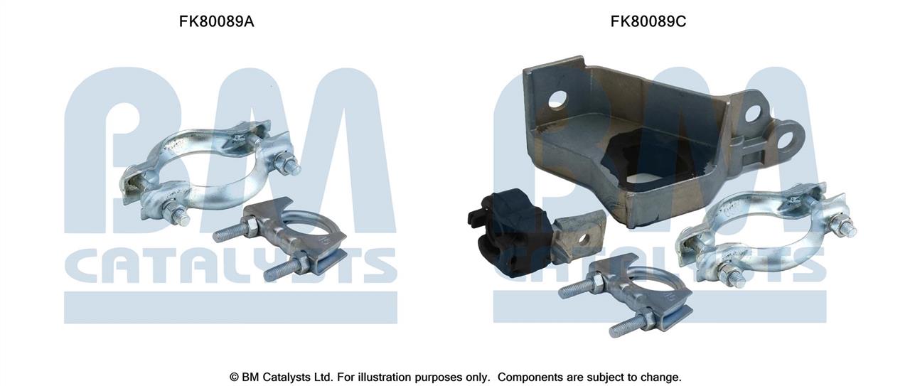 BM Catalysts FK80089 Mounting Kit, catalytic converter FK80089