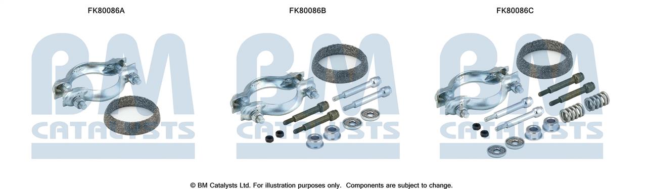 BM Catalysts FK80086 Mounting Kit, catalytic converter FK80086