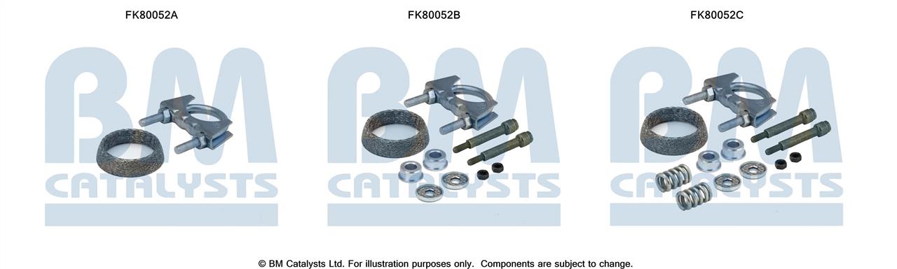 BM Catalysts FK80052 Mounting Kit, catalytic converter FK80052