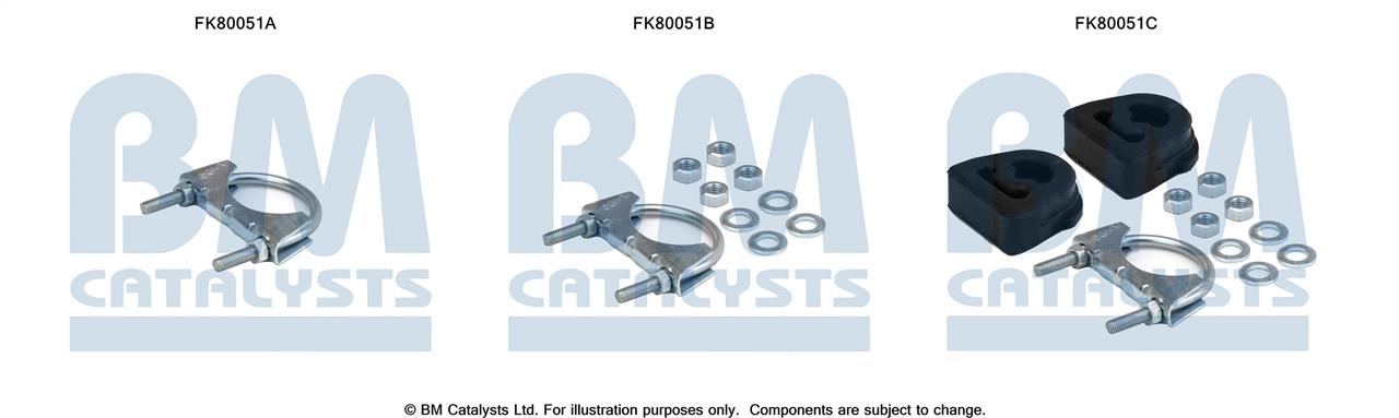 BM Catalysts FK80051 Mounting Kit, catalytic converter FK80051