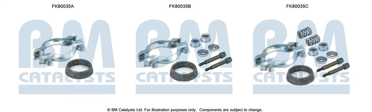 BM Catalysts FK80035 Mounting Kit, catalytic converter FK80035
