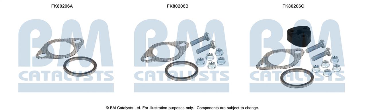 BM Catalysts FK80206 Mounting Kit, catalytic converter FK80206