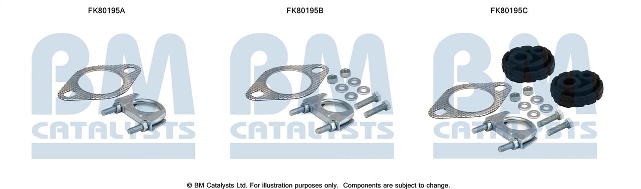 BM Catalysts FK80195 Mounting Kit, catalytic converter FK80195