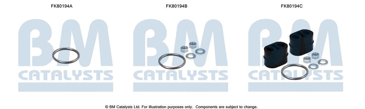 BM Catalysts FK80194 Mounting Kit, catalytic converter FK80194