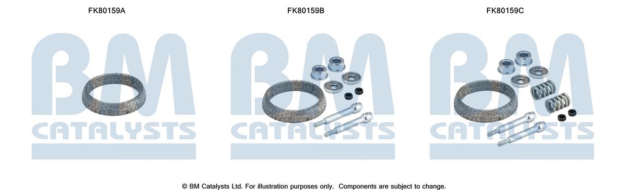BM Catalysts FK80159 Mounting Kit, catalytic converter FK80159