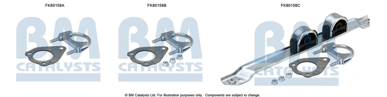 BM Catalysts FK80158 Mounting Kit, catalytic converter FK80158