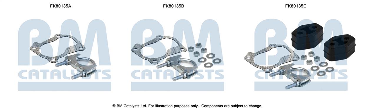 BM Catalysts FK80135 Mounting Kit, catalytic converter FK80135
