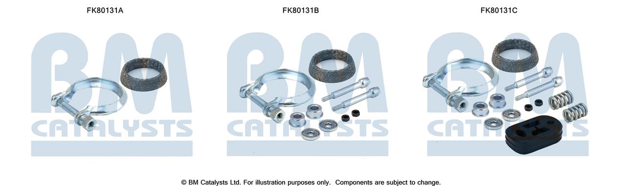 BM Catalysts FK80131 Mounting Kit, catalytic converter FK80131