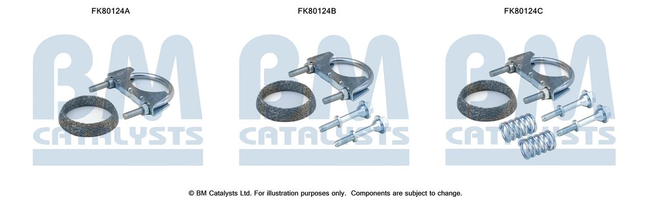 BM Catalysts FK80124 Mounting Kit, catalytic converter FK80124