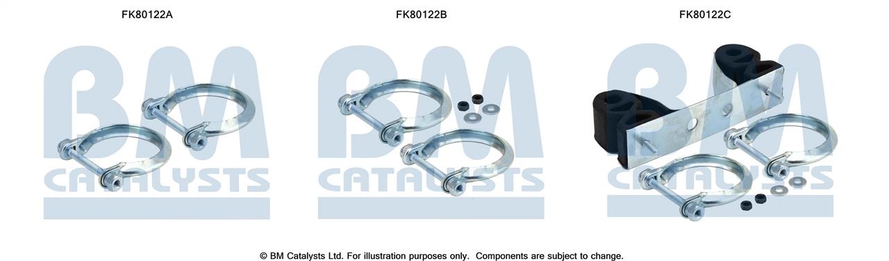 BM Catalysts FK80122 Mounting Kit, catalytic converter FK80122