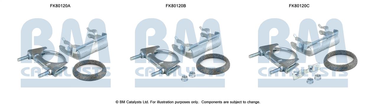 BM Catalysts FK80120 Mounting Kit, catalytic converter FK80120