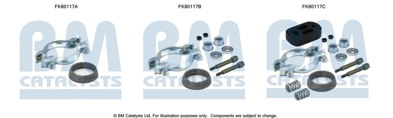 BM Catalysts FK80117 Mounting Kit, catalytic converter FK80117