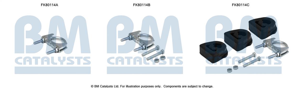 BM Catalysts FK80114 Mounting Kit, catalytic converter FK80114