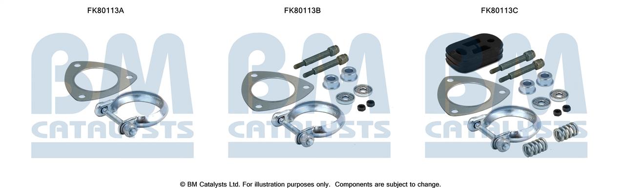 BM Catalysts FK80113 Mounting Kit, catalytic converter FK80113