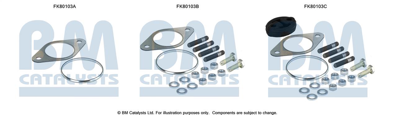 BM Catalysts FK80103 Mounting Kit, catalytic converter FK80103