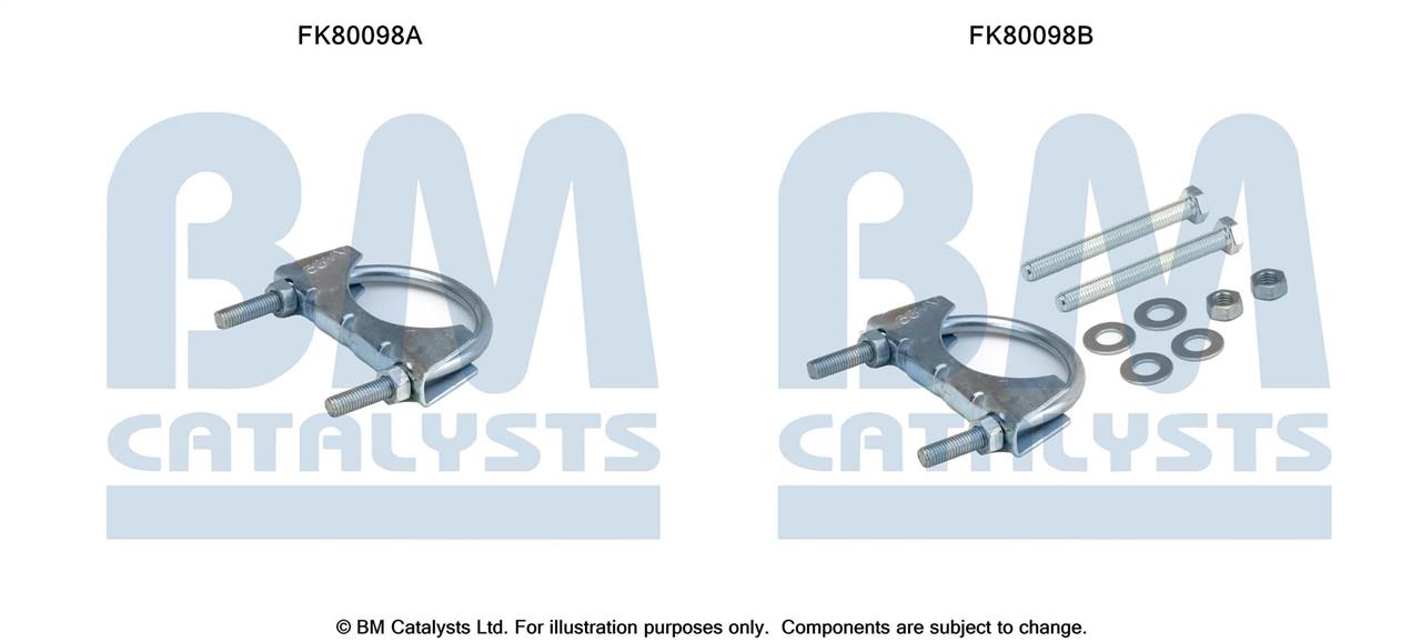 BM Catalysts FK80098 Mounting Kit, catalytic converter FK80098