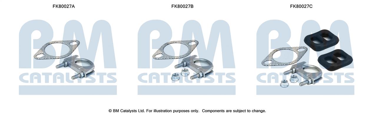 BM Catalysts FK80027 Mounting Kit, catalytic converter FK80027