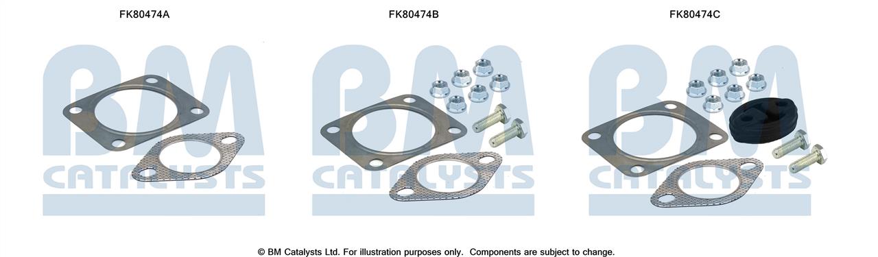 BM Catalysts FK80474 Mounting Kit, catalytic converter FK80474