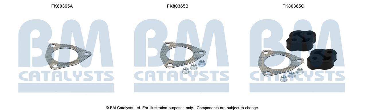 BM Catalysts FK80365 Mounting Kit, catalytic converter FK80365
