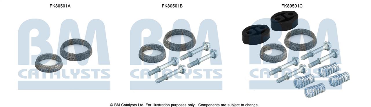 BM Catalysts FK80501 Mounting Kit, catalytic converter FK80501