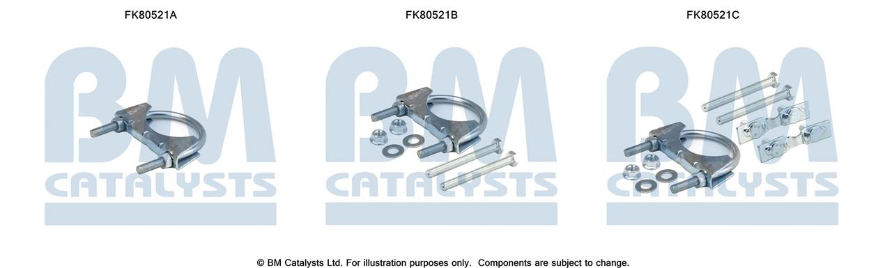BM Catalysts FK80521 Mounting Kit, catalytic converter FK80521
