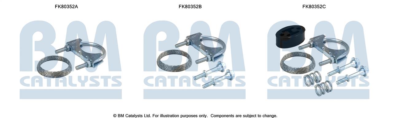 BM Catalysts FK80352 Mounting Kit, catalytic converter FK80352