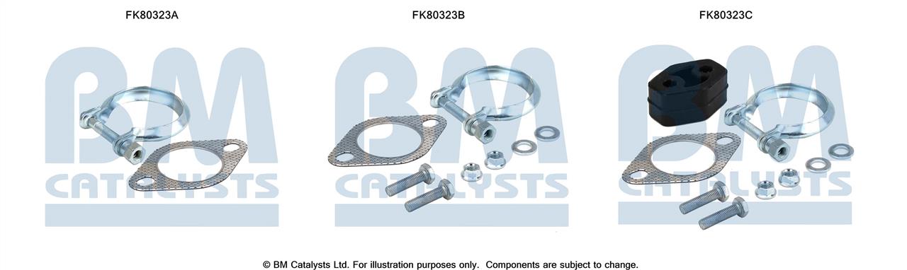 BM Catalysts FK80323 Mounting Kit, catalytic converter FK80323