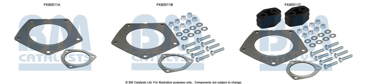 BM Catalysts FK80511 Mounting Kit, catalytic converter FK80511