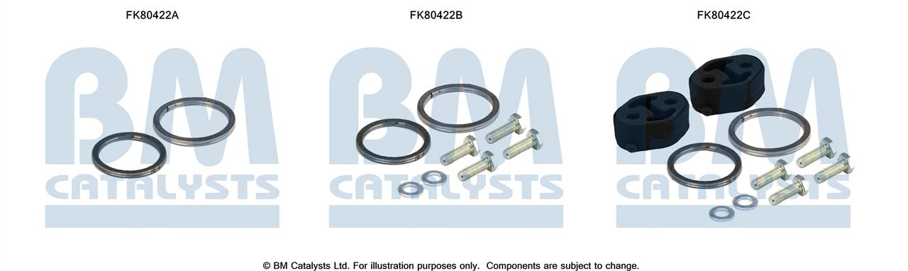 BM Catalysts FK80422 Mounting Kit, catalytic converter FK80422
