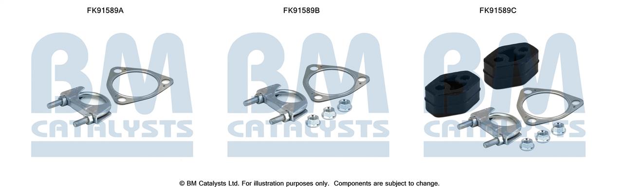 BM Catalysts FK91589 Mounting Kit, catalytic converter FK91589