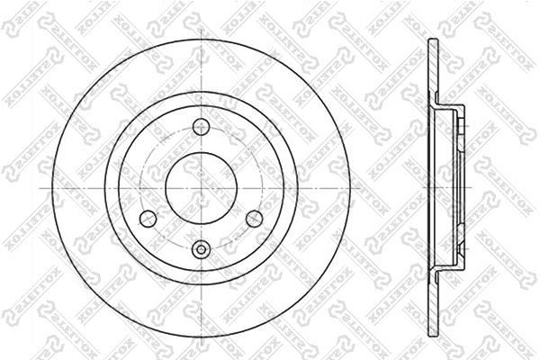Brake disc Mega: 60209917SX Stellox Unventilated front brake disc